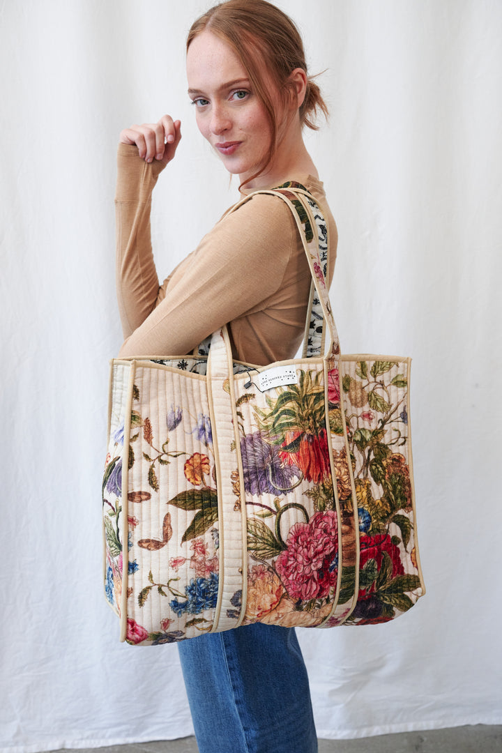 Primula Stone Velvet Tote Bag - One Hundred Stars