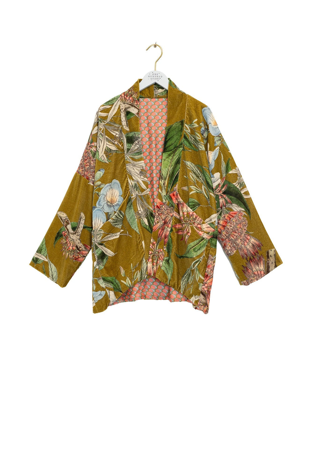 Rhodoleia Gold Velvet Pocket Jacket - One Hundred Stars