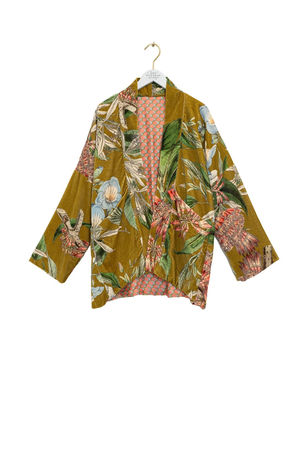 Rhodoleia Gold Velvet Pocket Jacket - One Hundred Stars