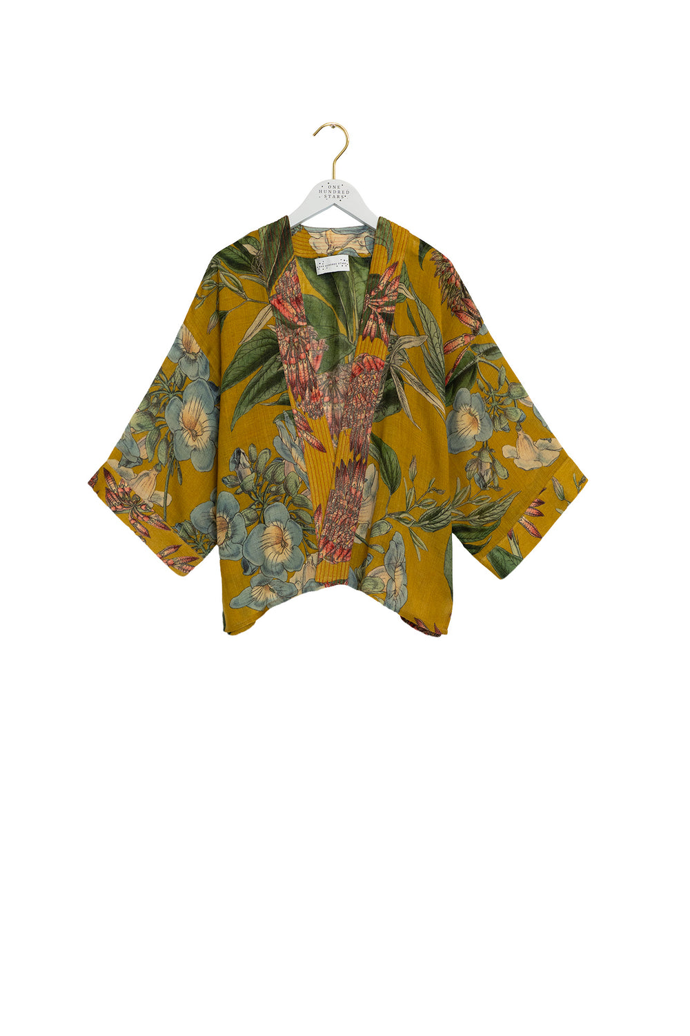 Rhodoleia Gold Wool Kimono - One Hundred Stars