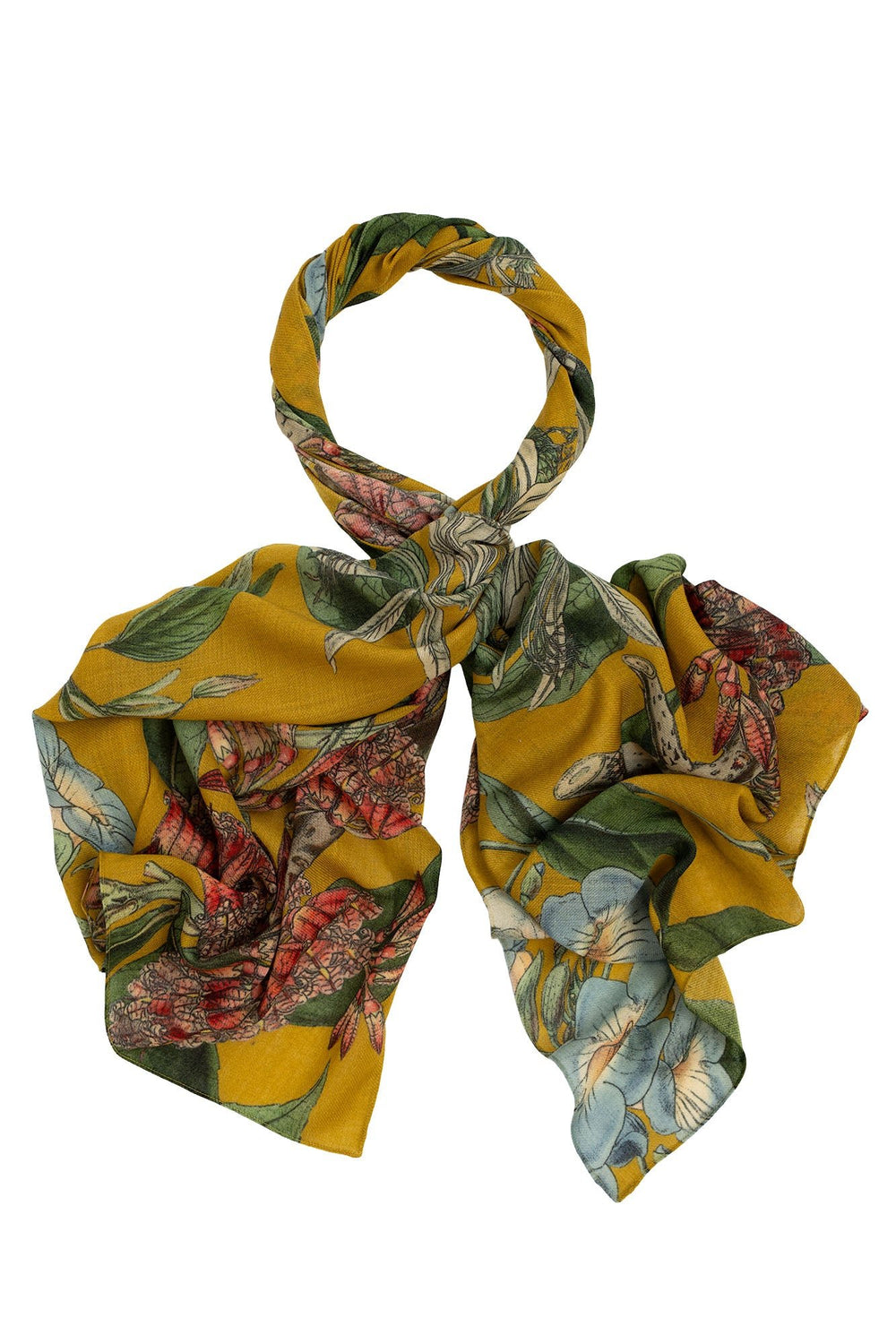 Rhodoleia Gold Wool Scarf - One Hundred Stars