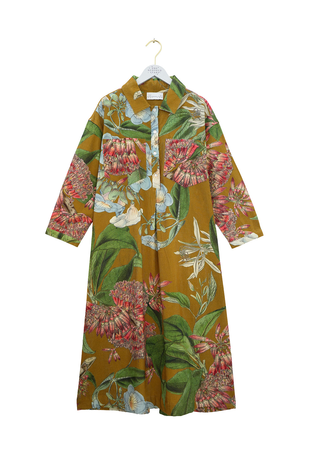 Rhodoleia Gold Pocket Dress - One Hundred Stars