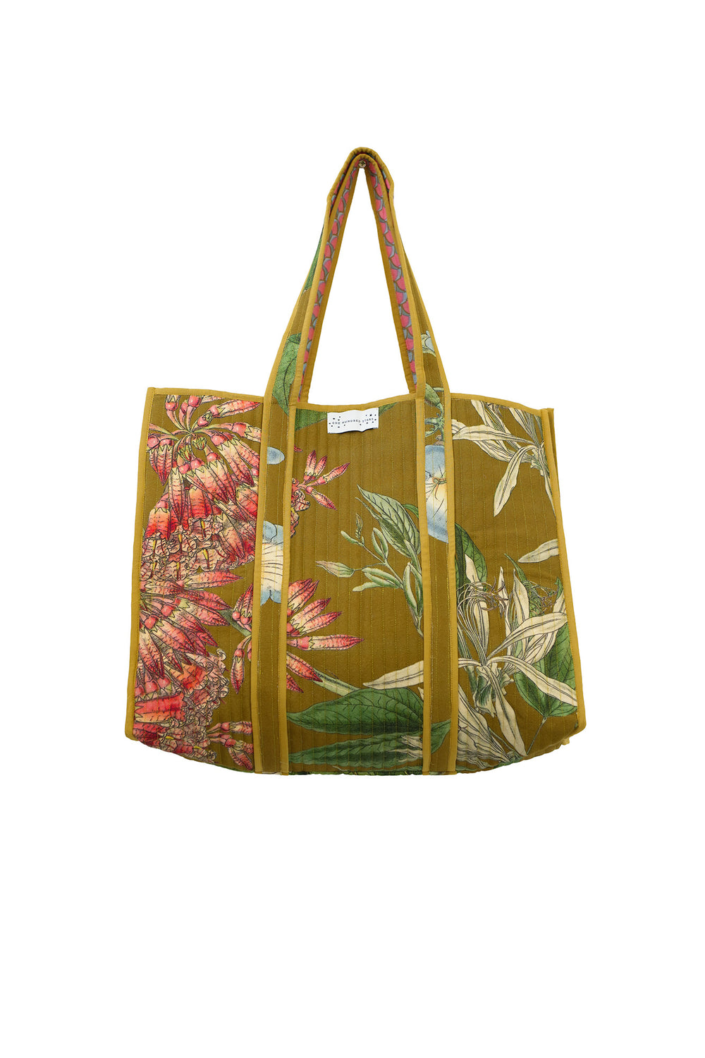 Rhodoleia Gold Canvas Quilted Tote Bag - One Hundred Stars