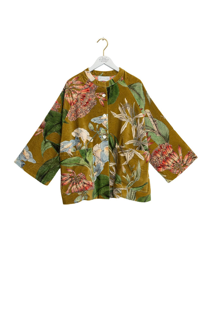 Rhodoleia Gold Velvet Jacket - One Hundred Stars