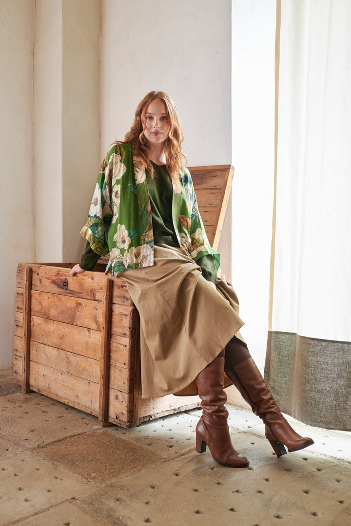 Rhodoleia Green Kimono - One Hundred Stars