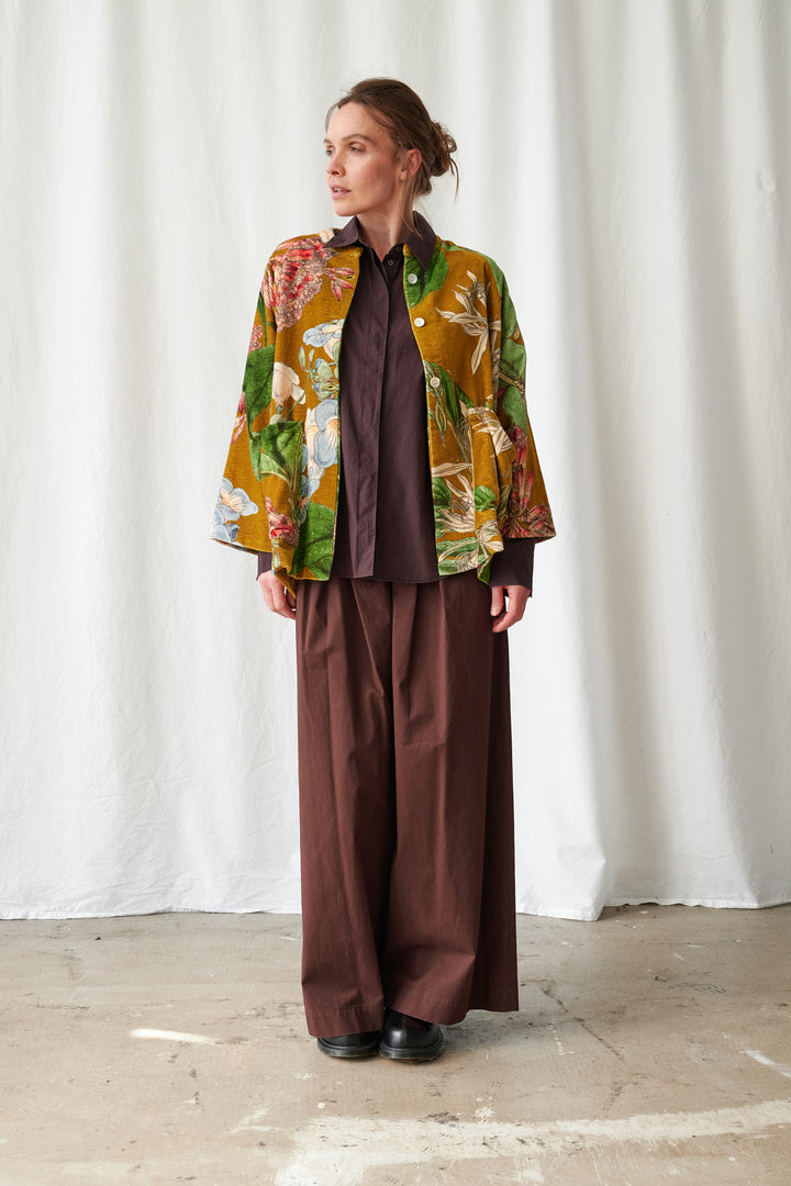 Rhodoleia Gold Velvet Jacket - One Hundred Stars