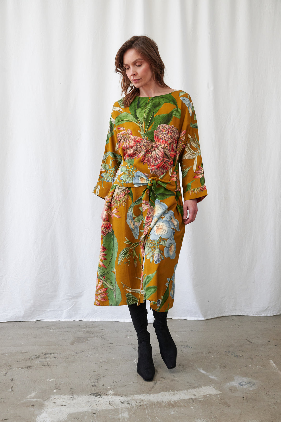 Rhodoleia Gold Kate Dress - One Hundred Stars