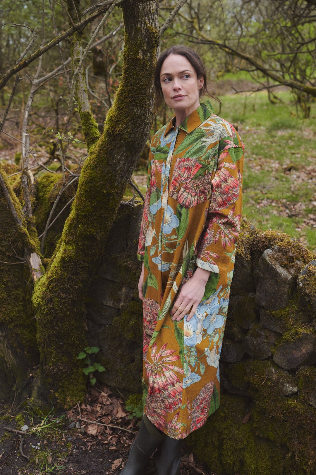 Rhodoleia Gold Pocket Dress - One Hundred Stars