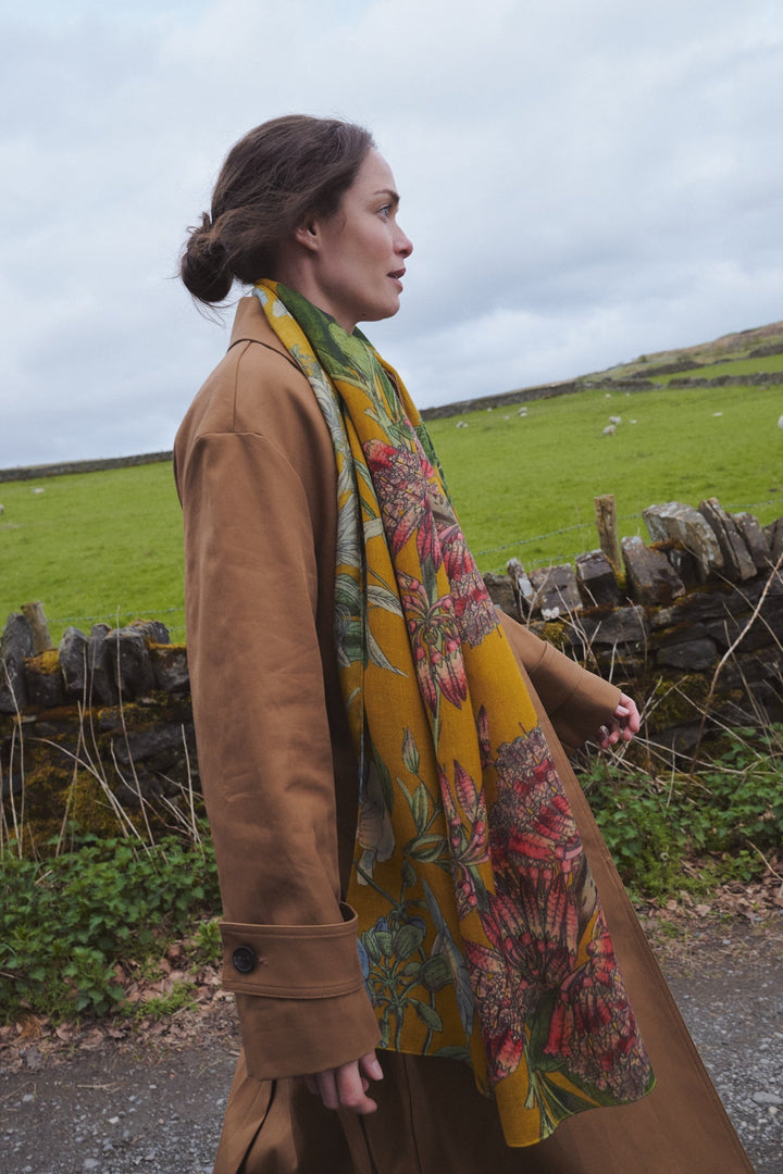Rhodoleia Gold Wool Scarf - One Hundred Stars