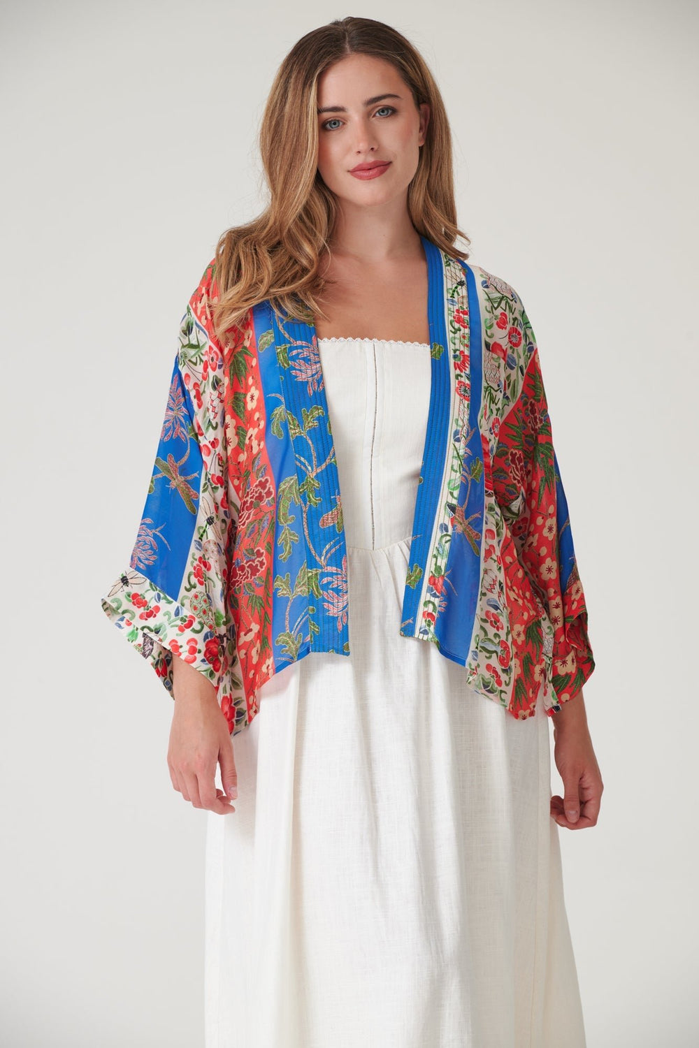 Ribbons Cobalt Kimono - One Hundred Stars