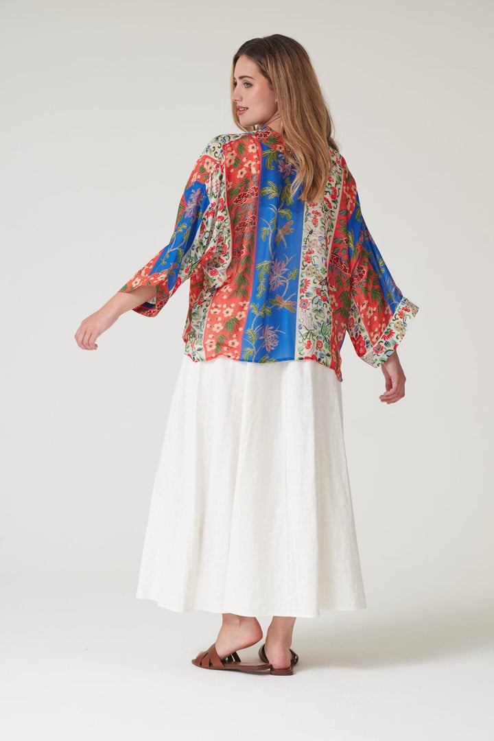 Ribbons Cobalt Kimono - One Hundred Stars