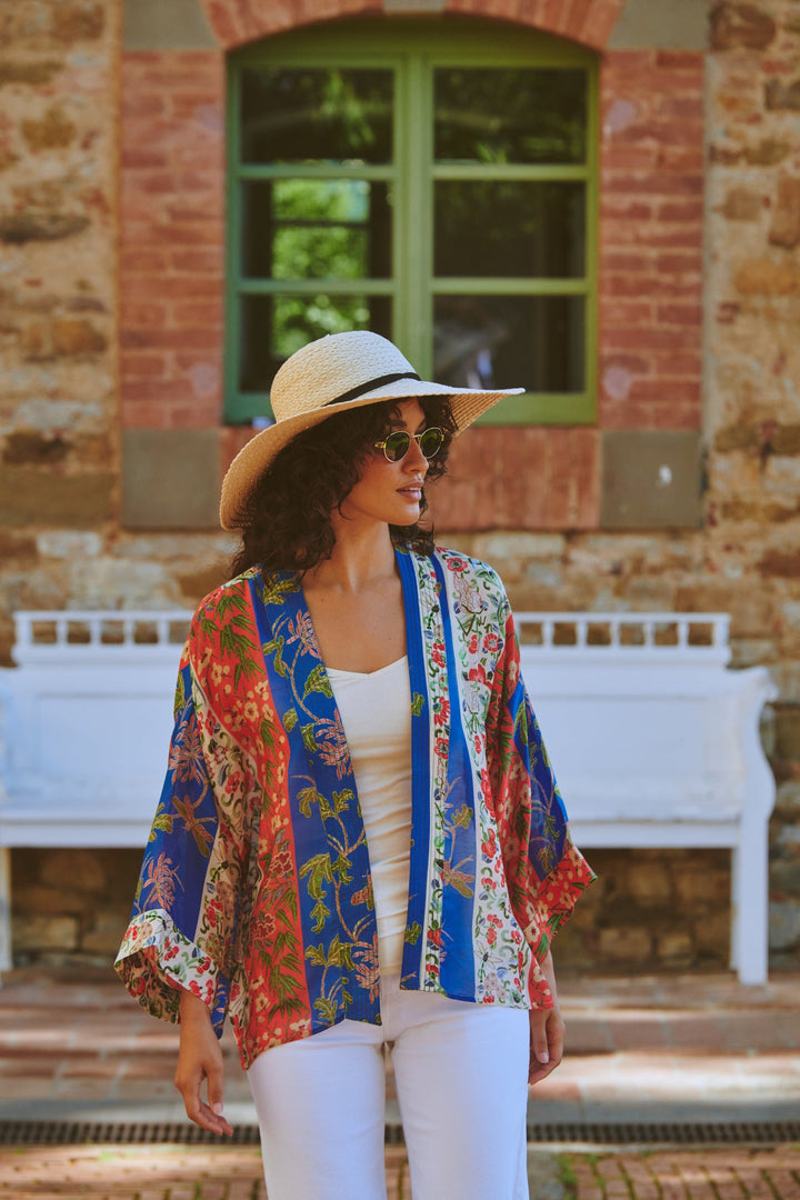 Ribbons Cobalt Kimono - One Hundred Stars