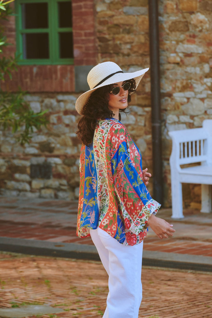 Ribbons Cobalt Kimono - One Hundred Stars