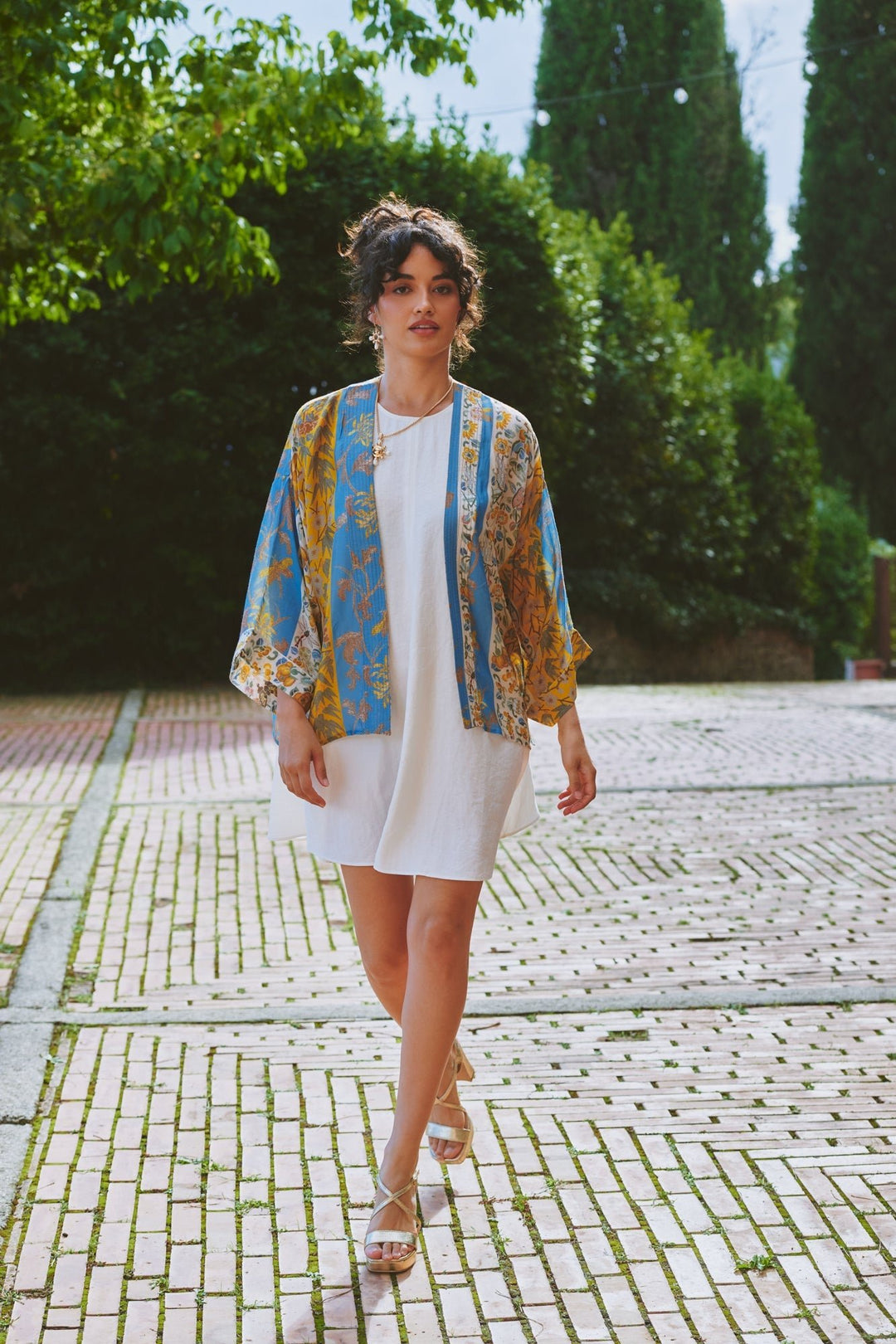 Ribbons Gold Kimono - One Hundred Stars