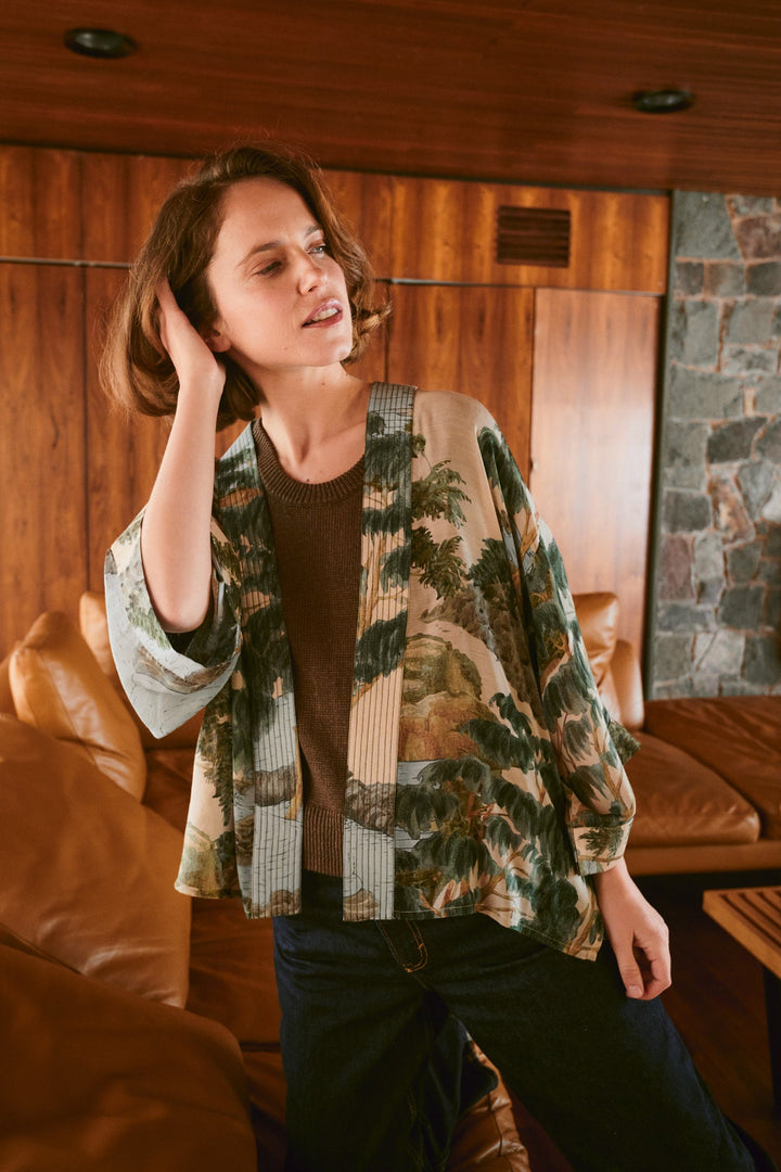 Rivers and Trees Natural Kimono - One Hundred Stars