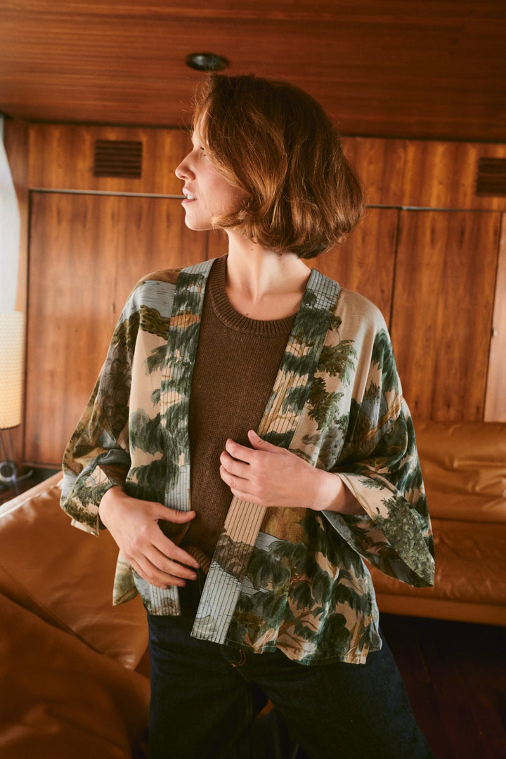 Rivers and Trees Natural Kimono - One Hundred Stars
