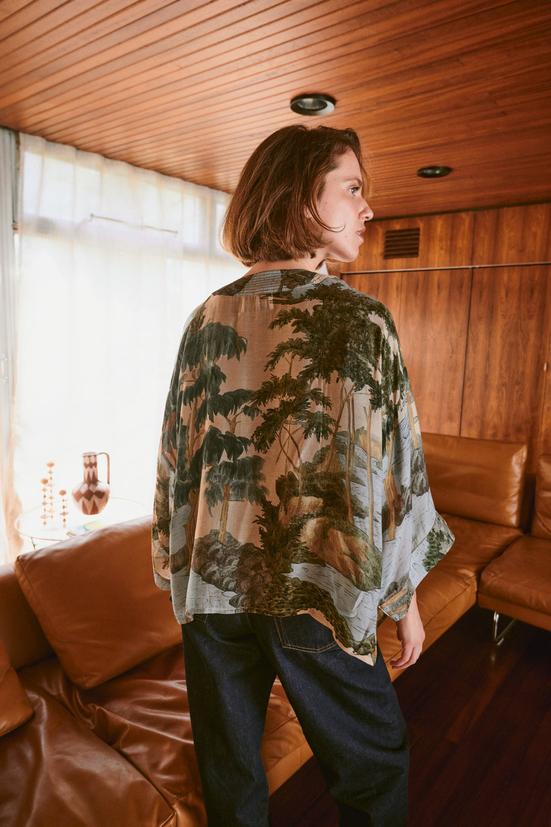Rivers and Trees Natural Kimono - One Hundred Stars