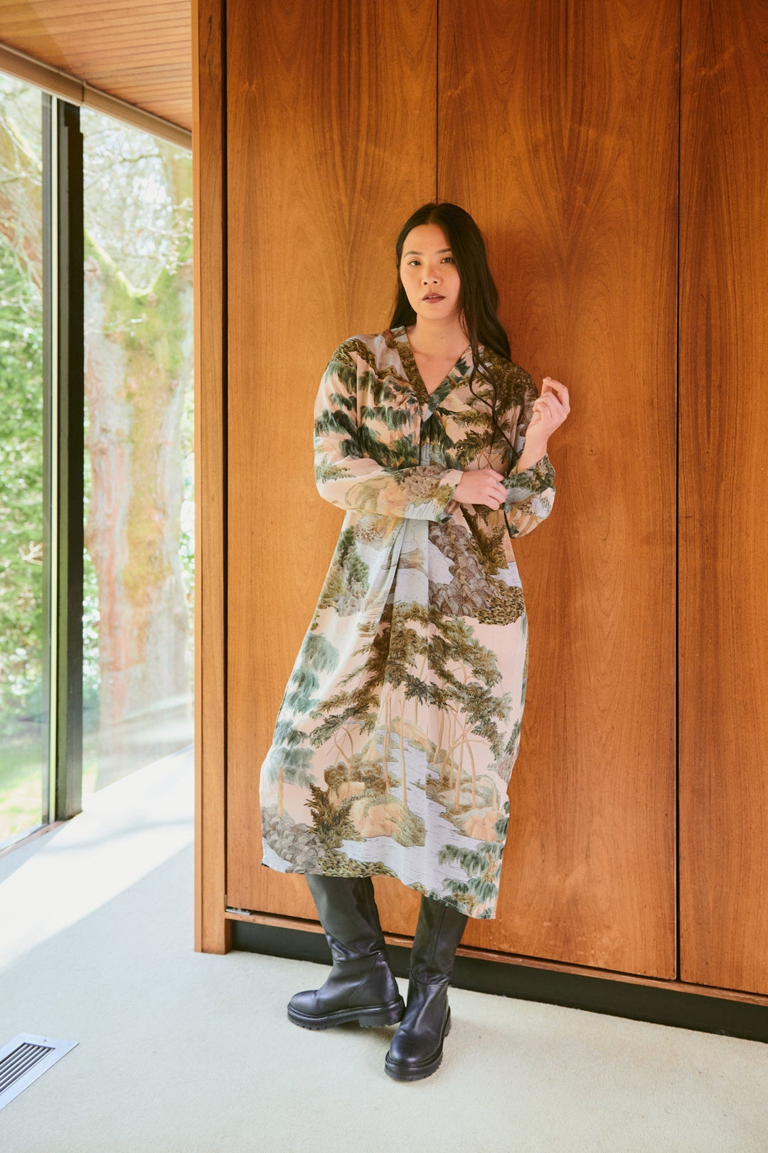 Rivers and Trees Natural Midi Dress - One Hundred Stars