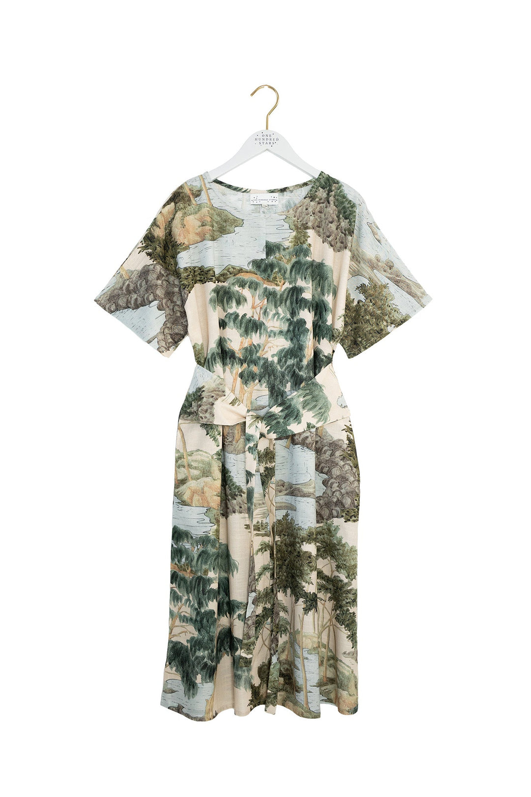 Rivers and Trees Natural Obi Dress - One Hundred Stars