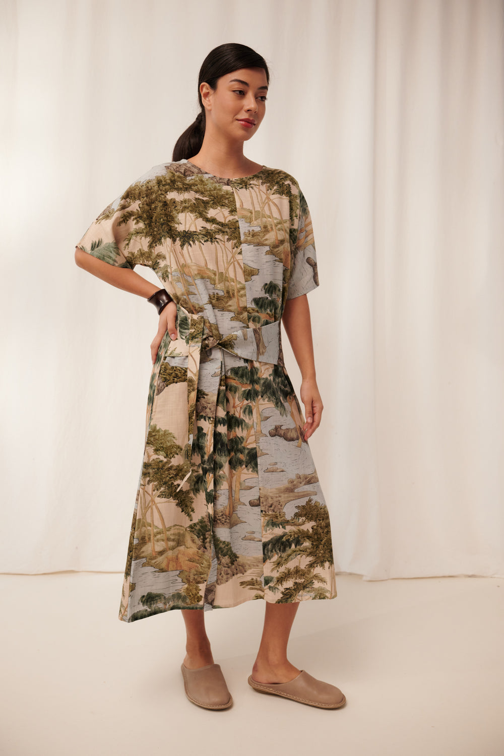 Rivers and Trees Natural Obi Dress - One Hundred Stars
