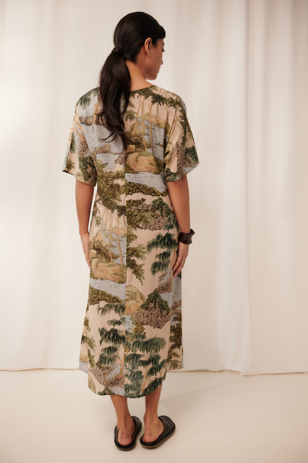 Rivers and Trees Natural Obi Dress - One Hundred Stars