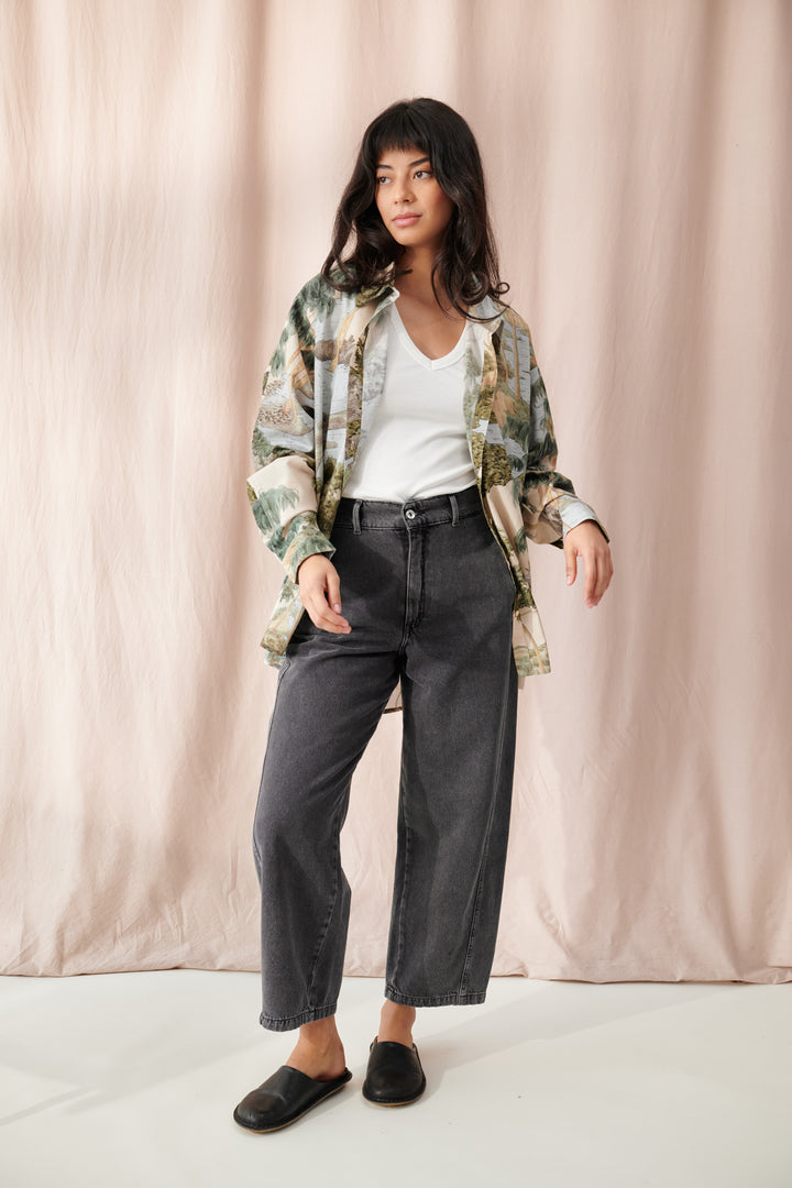 Rivers and Trees Natural Oversized Shirt - One Hundred Stars