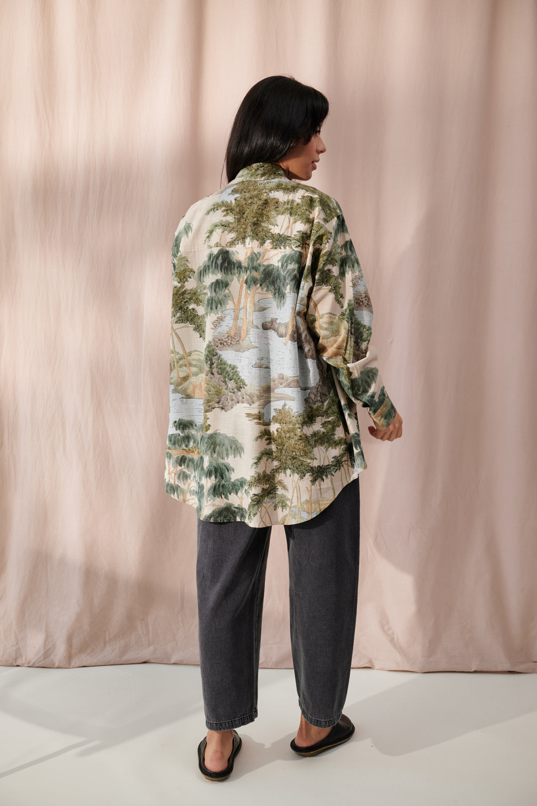 Rivers and Trees Natural Oversized Shirt - One Hundred Stars
