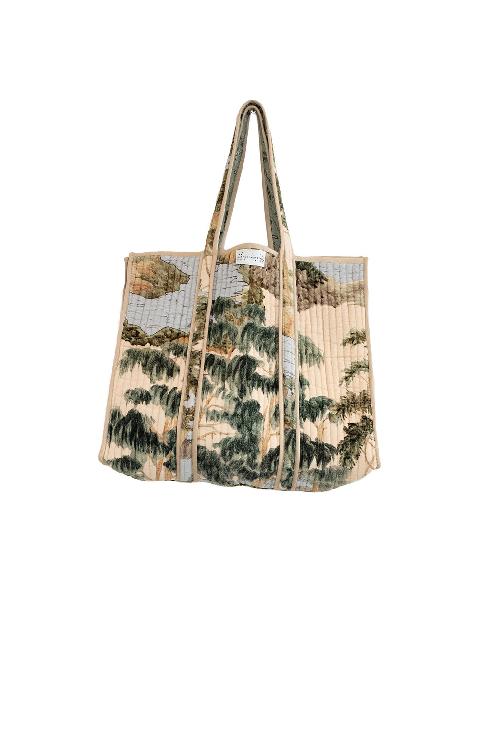 Rivers and Trees Large Velvet Tote Bag - One Hundred Stars