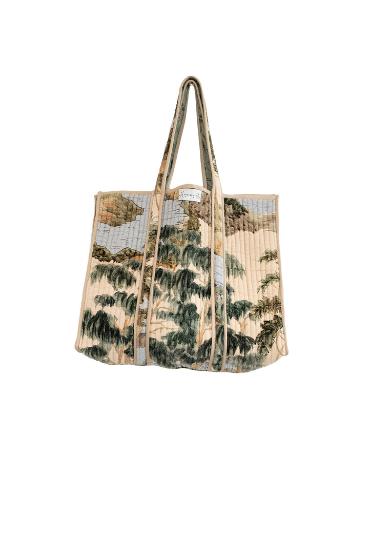 Rivers and Trees Large Velvet Tote Bag