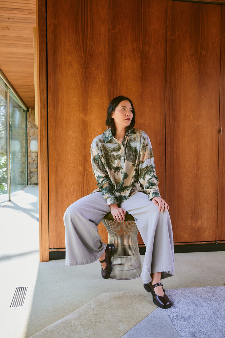 Rivers and Trees Natural Oversized Shirt - One Hundred Stars