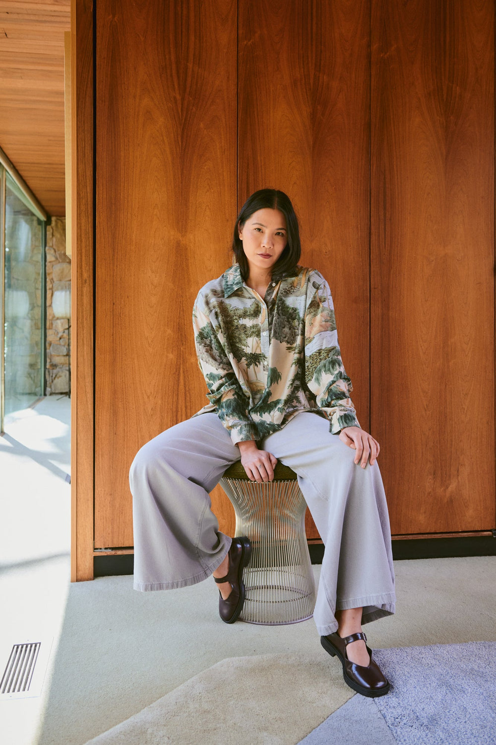 Rivers and Trees Natural Oversized Shirt - One Hundred Stars