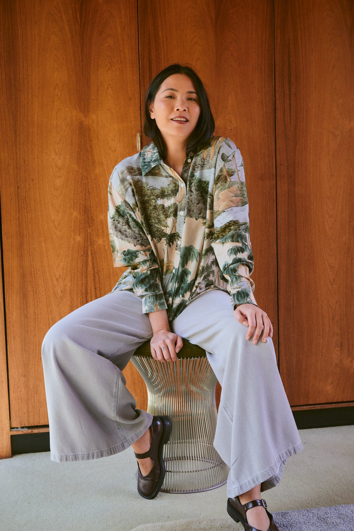 Rivers and Trees Natural Oversized Shirt - One Hundred Stars