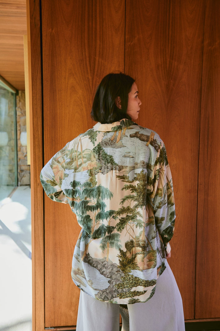 Rivers and Trees Natural Oversized Shirt - One Hundred Stars