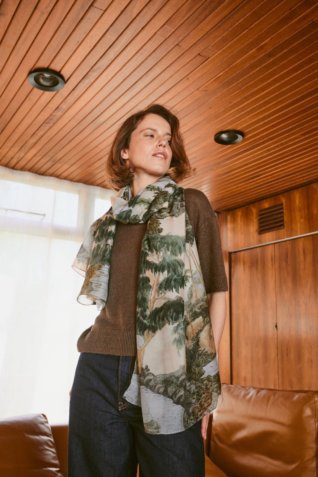 Rivers and Trees Natural Scarf - One Hundred Stars