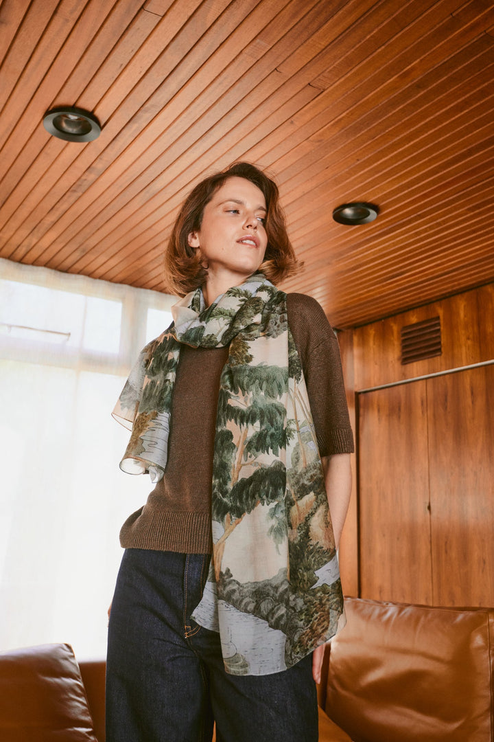 Rivers and Trees Natural Scarf - One Hundred Stars