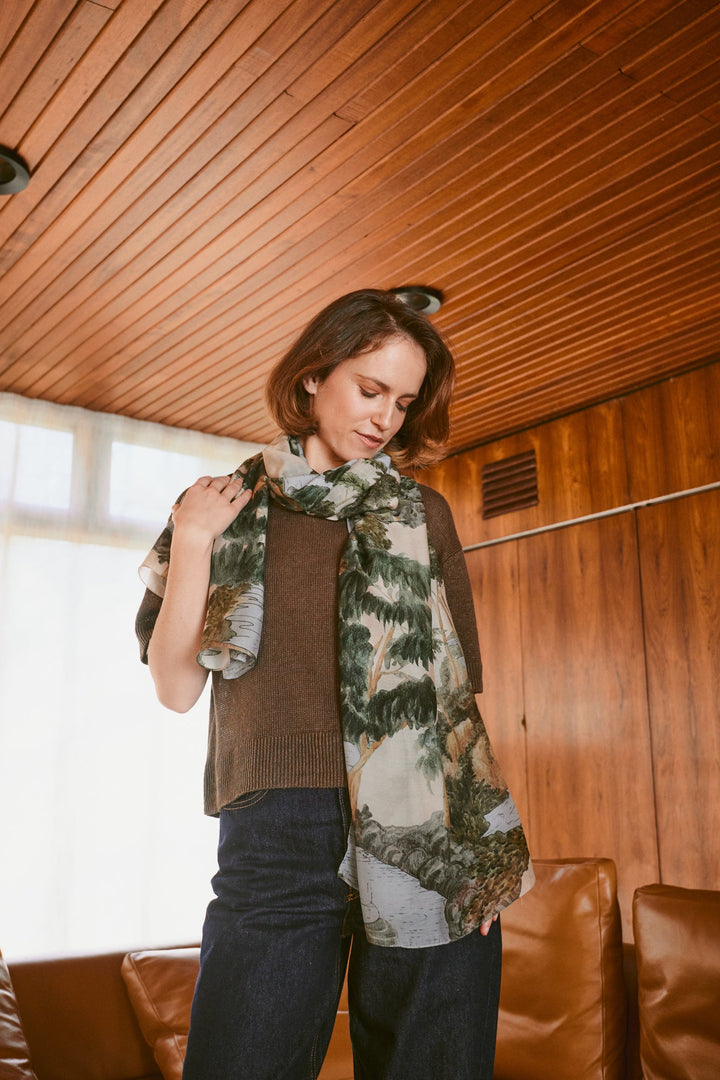 Rivers and Trees Natural Scarf - One Hundred Stars