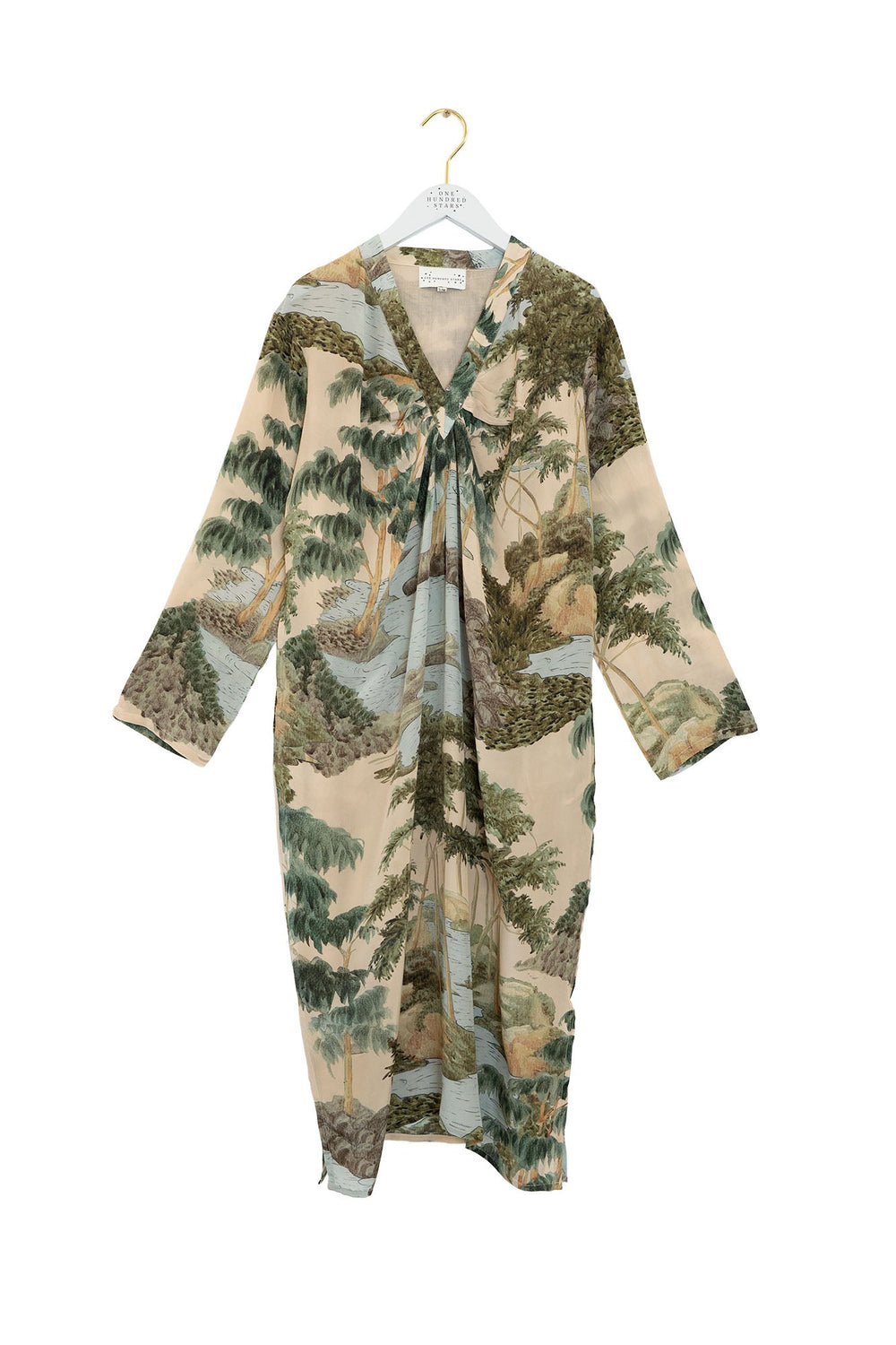 Rivers and Trees Natural Midi Dress - One Hundred Stars