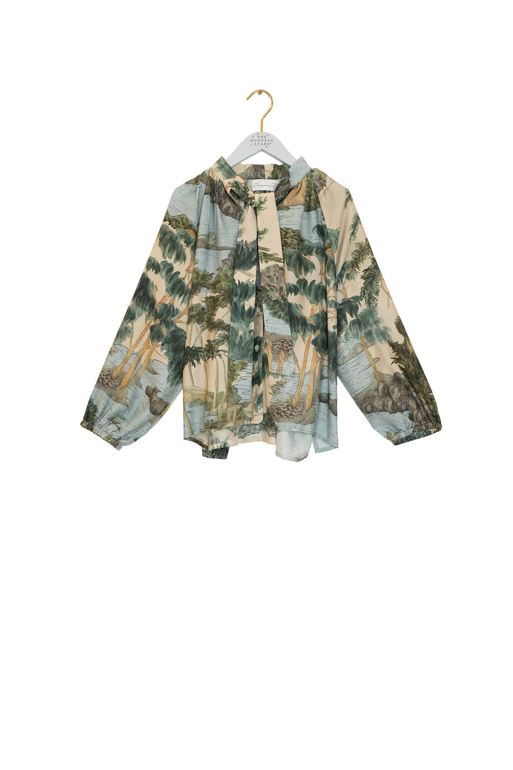Rivers and Trees Natural Pussy Bow Blouse - One Hundred Stars
