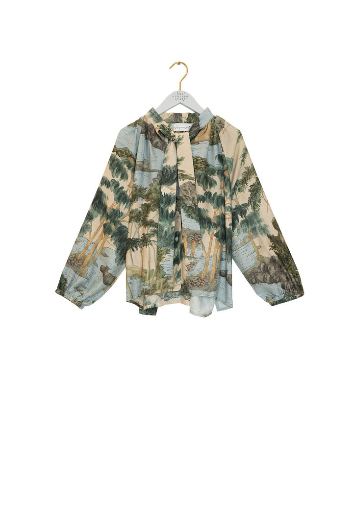 Rivers and Trees Natural Pussy Bow Blouse - One Hundred Stars