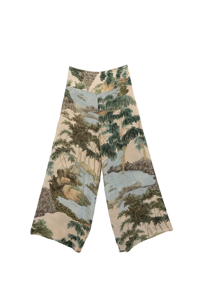 Rivers and Trees Natural Crepe Palazzo Pants - One Hundred Stars