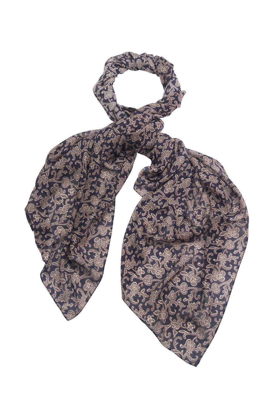 winter ladies scarf patterned in blue paisley print by One Hundred Stars