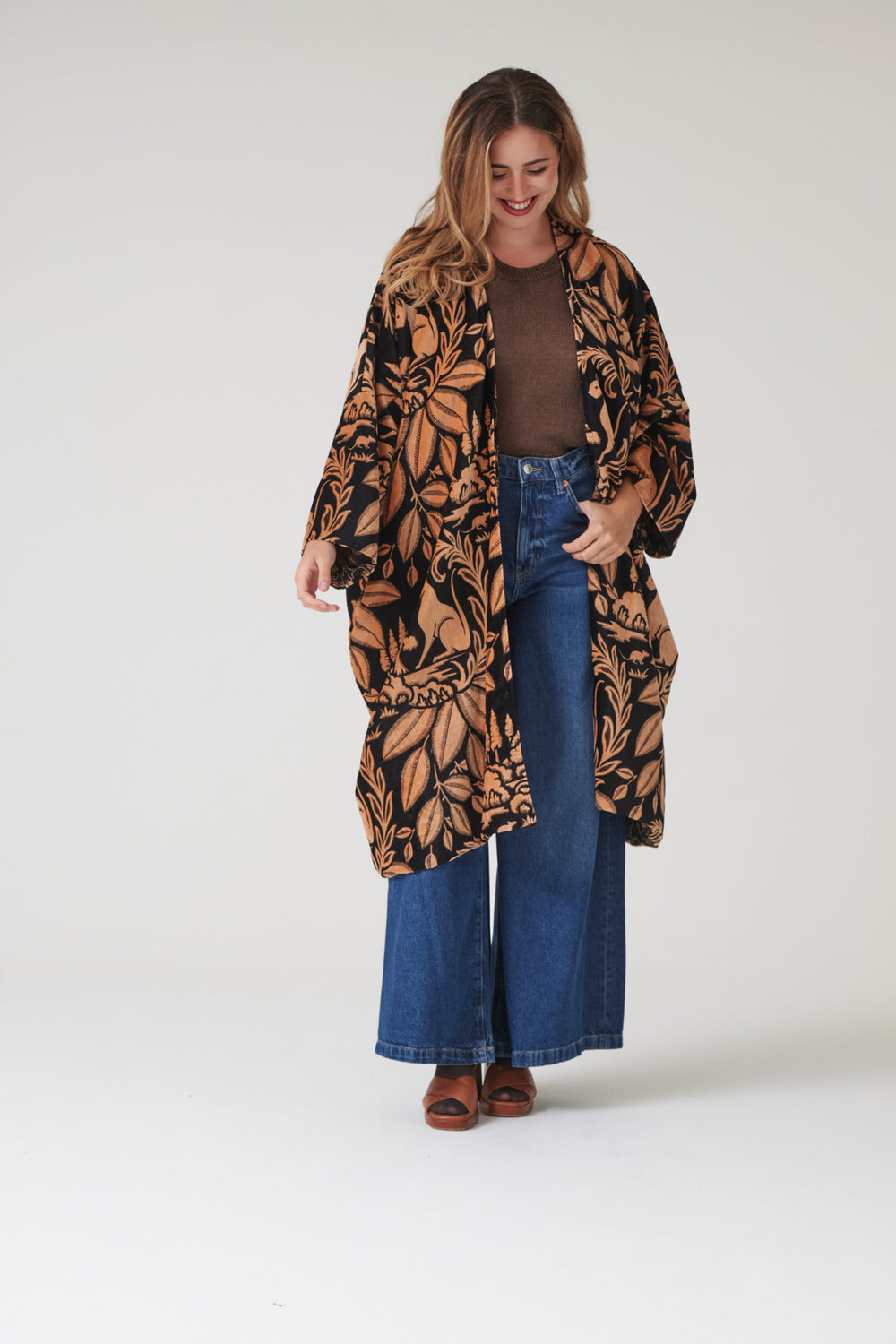 Sphinx Black Velvet Grande Kimono - One Hundred Stars
