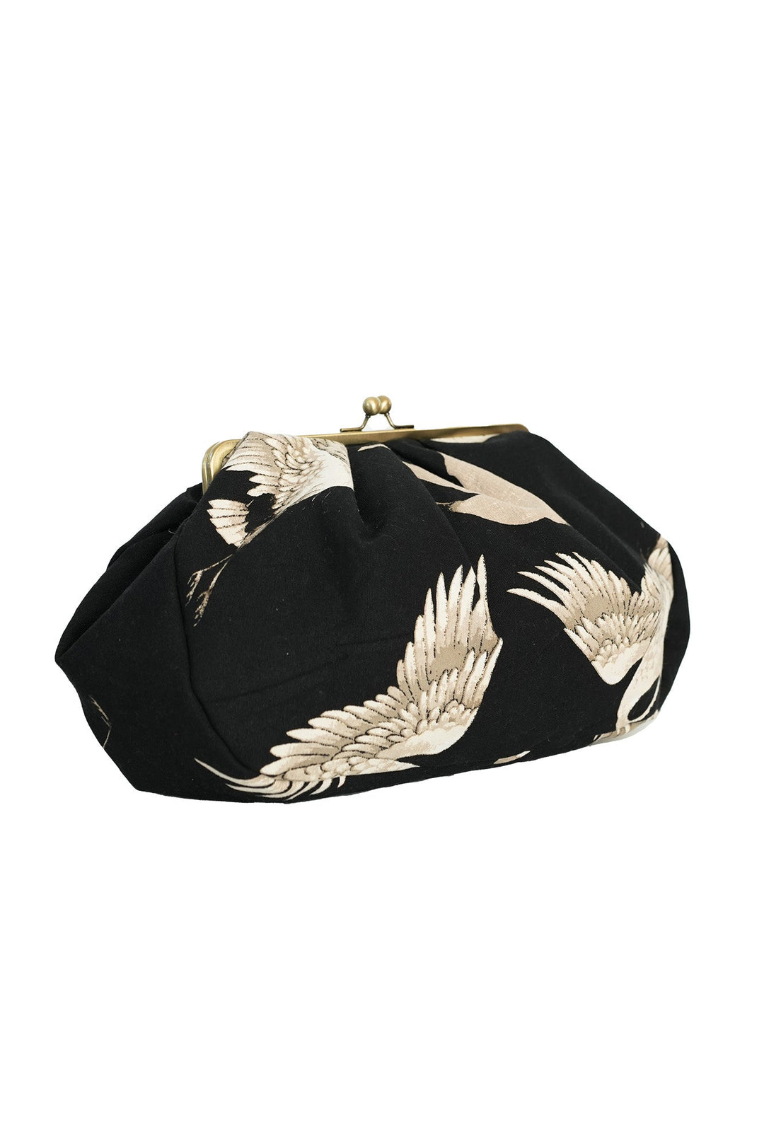 Stork Black Kiss Lock Clutch Bag - One Hundred Stars