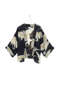 Stork Black Crepe Kimono