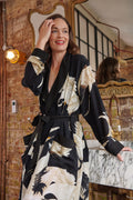 Stork Black Heavy Modal Gown
