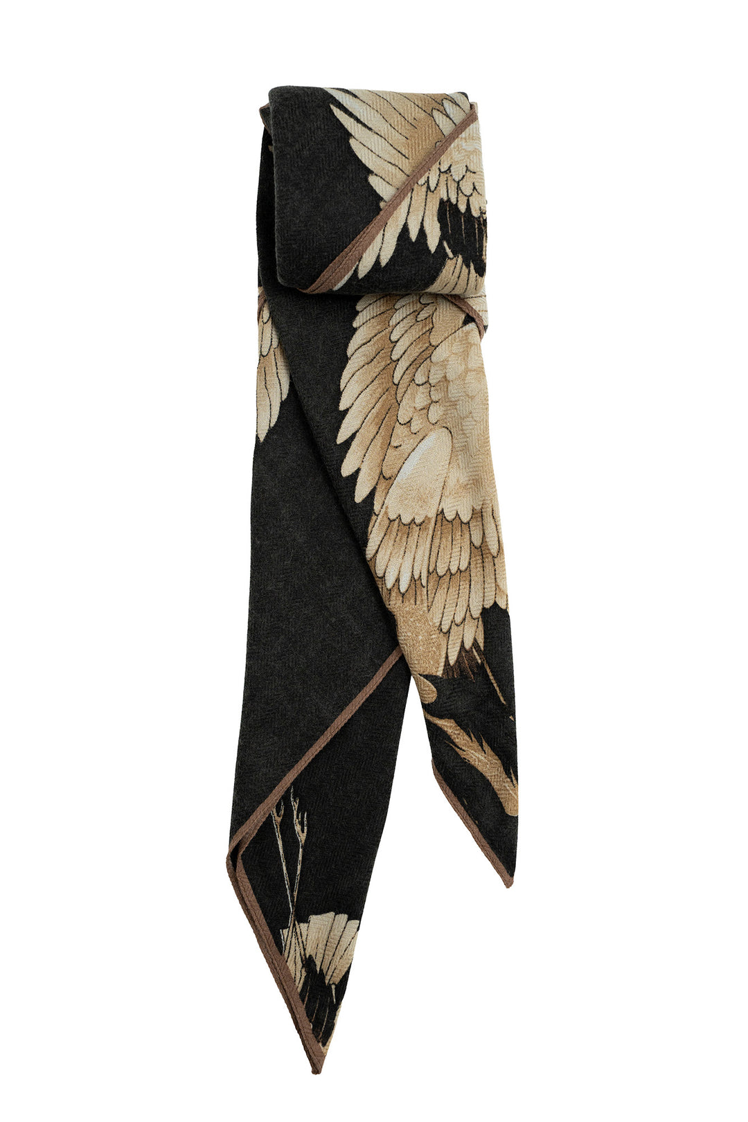 Stork Black Square Wool Scarf