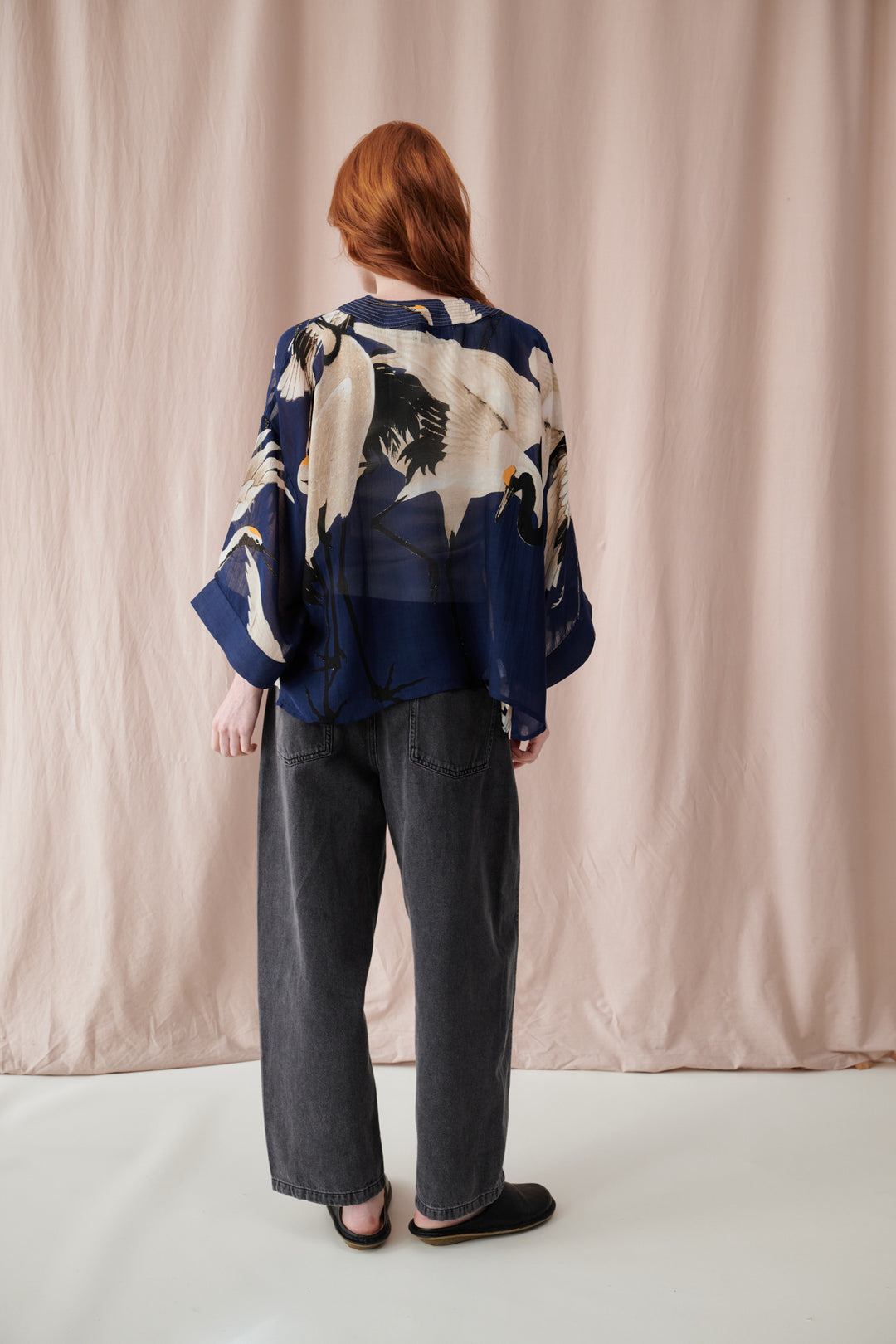 Stork Navy Kimono - One Hundred Stars