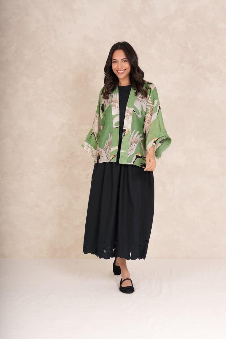 Stork Pea Green Kimono