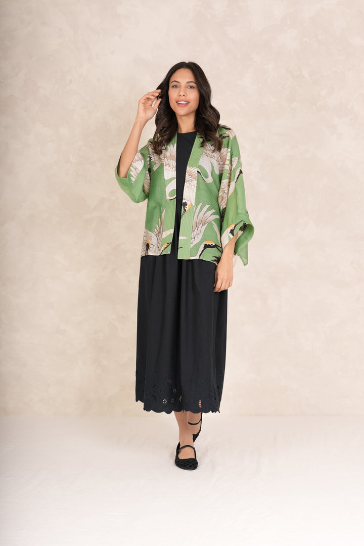 Stork Pea Green Kimono