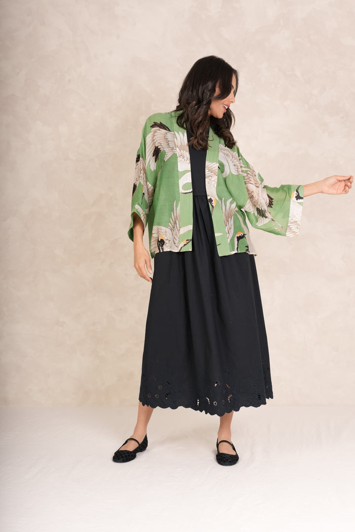 Stork Pea Green Kimono